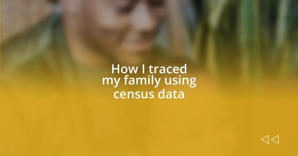 How I traced my family using census data