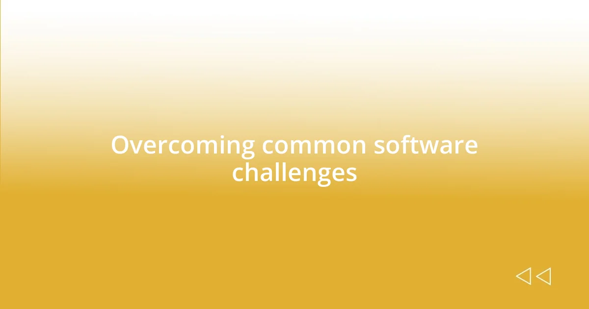 Overcoming common software challenges